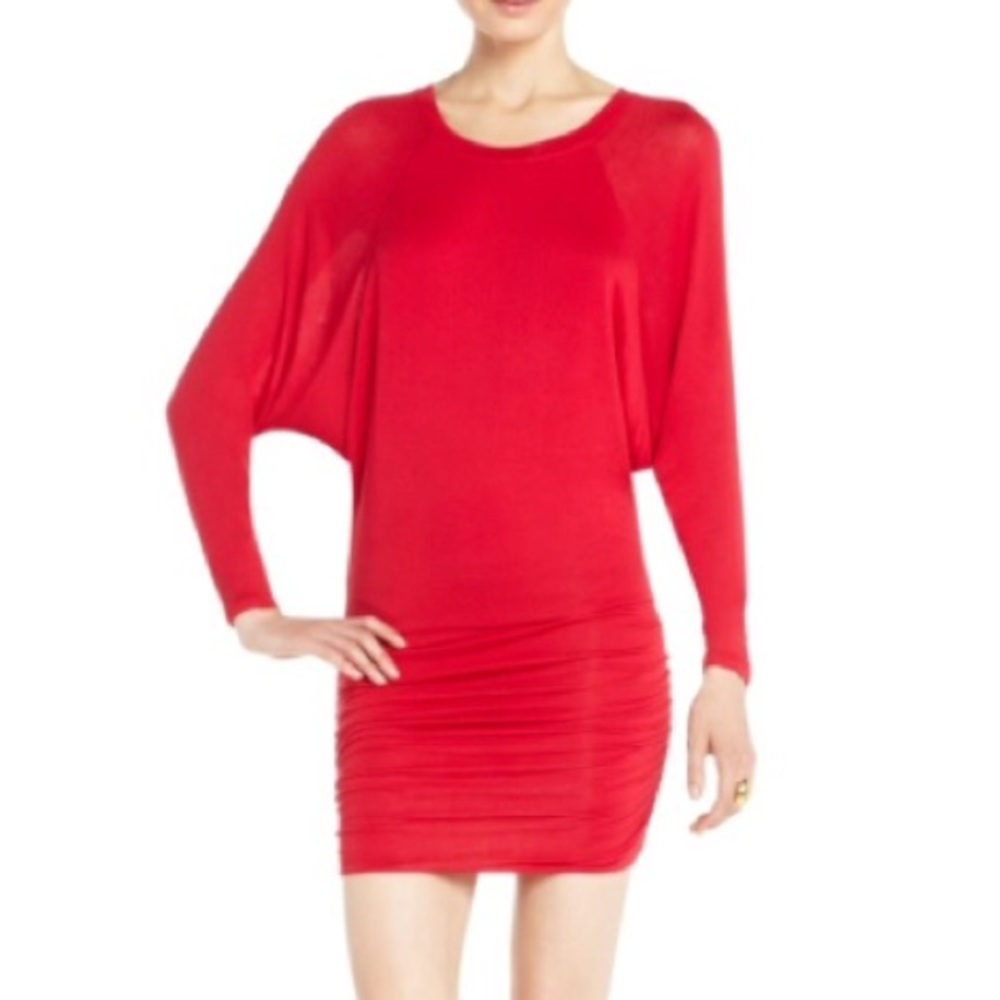 BCBG Red raglan sleeve tunic dress